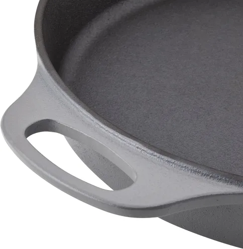 Miniatura 12 de Rachael Ray NITRO Sartén de Hierro Fundido con Mango Auxiliar y Picos Vertedores, 12 Pulgadas, Gris