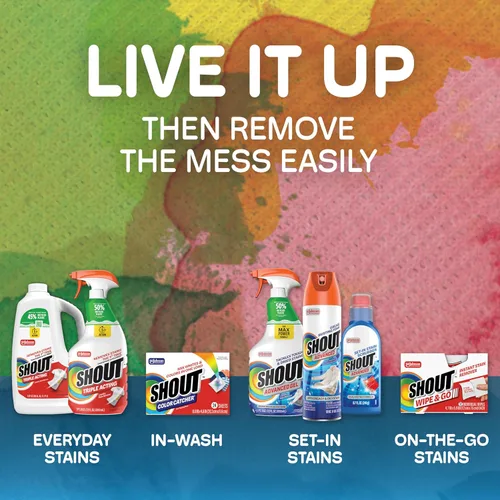 Miniatura 9 de SHOUT Gel removedor de manchas avanzado para ropa sucia, descompone manchas difíciles, secas y difíciles, espray de 22 onzas
