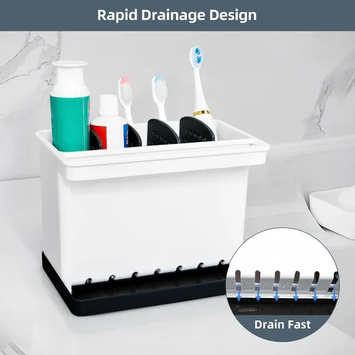 Miniatura 6 de JOMOLA Organizador de fregadero de cocina, soporte para esponjas y cepillos de dientes para baños, soporte para utensilios de cocina, organizador