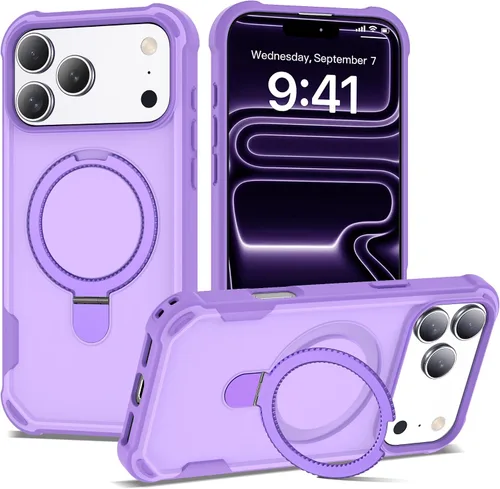 Miniatura 33 de Funda compatible con iPhone 12 y 12 Pro de 6.1 pulgadas con soporte de anillo magnético [protección militar contra caídas] [compatible con MagSafe]