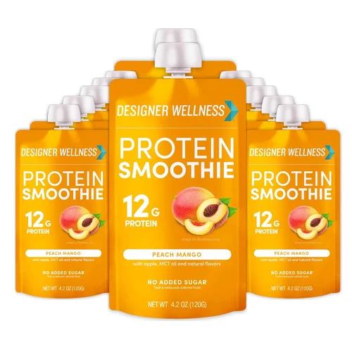 Miniatura 18 de Designer Wellness Batido de proteínas, vainilla de arándanos, 0.44 oz de proteína de suero, aperitivo de batido de fruta real, sin azúcar añadido
