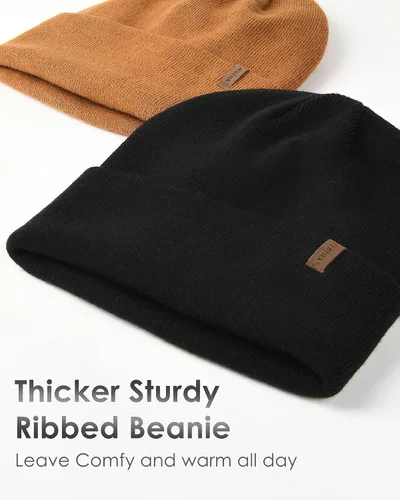 Miniatura 2 de FURTALK Gorro para hombre y mujer, con puños, grueso, unisex, gorro de invierno
