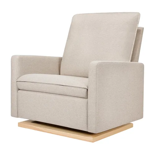 Miniatura 8 de Babyletto Cali Flange reclinable y planeador giratorio en lazo de peluche almendra, certificado Greenguard Gold y CertiPUR-US