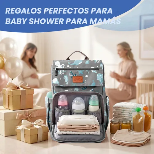Miniatura 2 de PILLANI Mochila Bolsa para Pañales de Bebé - Bolsa Grande para Niños y Niñas, Mochila Impermeable para Pañales - Bolsas de Pañales de Viaje con G.