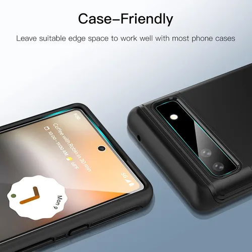 Miniatura 7 de JETech Protector de pantalla para Google Pixel 6a de 6.1 pulgadas con protector de lente de cámara, herramienta de fácil instalación, compatible