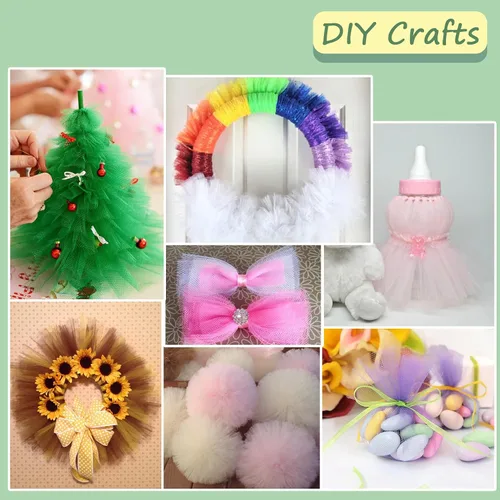 Miniatura 6 de Rollos de tela de tul, 54 pulgadas por 10 yardas (30 pies), cinta de tul para decoración de fiestas de boda, rollo de tela transparente en bobina