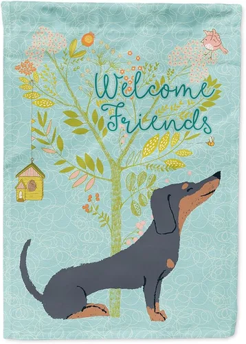 Miniatura 95 de Caroline's Treasures BB7594GF Bandera de jardín de Husky siberiano con texto en inglés "Welcome Friends" - Bandera decorativa para patio exterior