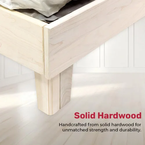 Miniatura 3 de Marco de cama de plataforma de madera maciza sin herramientas con listones, calidad fabricada en Pensilvania, Estados Unidos por artesanos