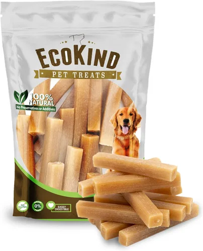 Miniatura 9 de EcoKind Pet Treats Churro masticables prémium con sabor a tocino dorado Todos los masticables naturales de queso de yak del Himalaya para perros