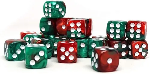 Miniatura 4 de Paquete de 25 dados D6 de 0.472 pulgadas, colección a juego de 6 dados con pipas (granito amarillo y negro)