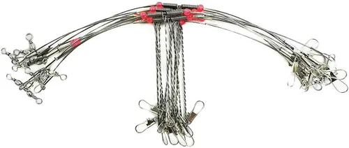 Fishing Wire Leaders for Bottom Rigs: 10pcs 1/2/3 Arm Saltwater Hi-Low Rig Leaders with Swivels Snap for Trolling Pier Surf Fishing Tackle - Arm