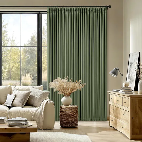 Miniatura 48 de Juego de 2 paneles de cortinas plisadas negras de 80 pulgadas para sala de estar, cortinas plisadas de lino con forro de 80 pulgadas de largo, 100%