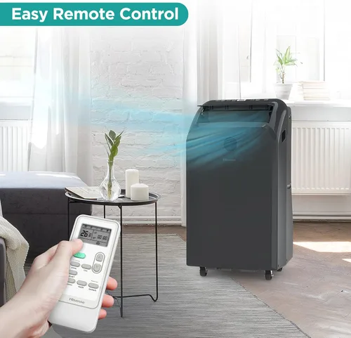 Miniatura 8 de Hisense Aire acondicionado portátil de doble manguera con tecnología inversor, ventilador deshumidificador de refrigeración de 10,000 BTU