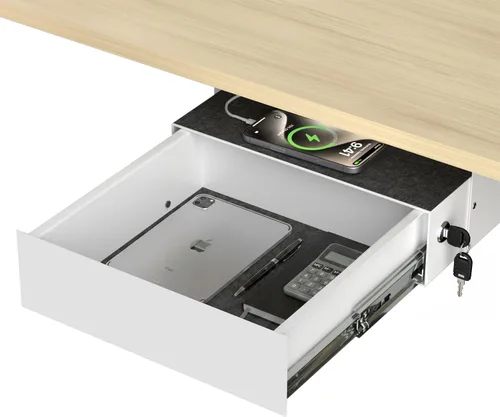 Miniatura 10 de Cajón debajo del escritorio, organizador de almacenamiento deslizante de acero al carbono de 20.1 pulgadas debajo de la mesa con diapositivas