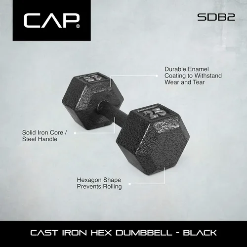 Miniatura 6 de CAP Barbell Mancuerna hexagonal de hierro fundido Múltiples opciones
