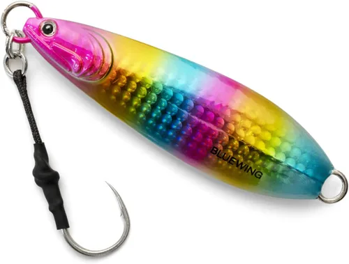 Miniatura 35 de BLUEWING Señuelos de pesca para agua salada de paso lento, plantillas verticales de 2.82 oz-35.27 oz cebo de hundimiento de peces con gancho