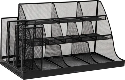 Miniatura 5 de Mind Reader - Organizador de mostrador, estante de almacenamiento de escritorio de 3 niveles, organizador de suministros para oficina y sala