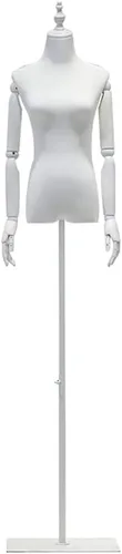 Miniatura 7 de Adjustable Female Dress Form Mannequin Torso 130-185cm for Clothing & Jewelry Display, Sewing, Detachable Arms, Head & Base - Small Size, Perfect