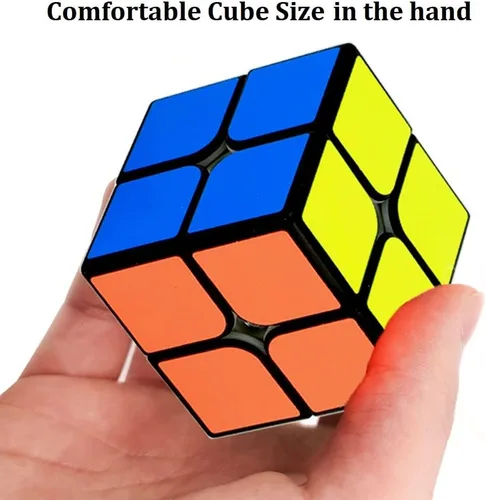 Miniatura 5 de Cubo de velocidad 2x2, rompecabezas clásicos de cubo 2x2 de juguete (negro)