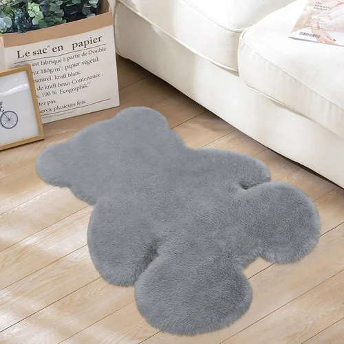 Miniatura 20 de Alfombra de pelo de oveja sintética de 2 pies, suave y esponjosa, bonita alfombra de felpa para guardería, habitación de niños y niñas, decoración