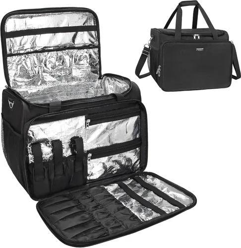 Bolsa Profesional de Peluquería, Bolsa de Viaje para Estilista, Bolsa de Cosméticos y Belleza para Peluquería con Correa de Hombro, Bolsa