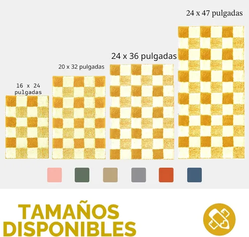 Miniatura 2 de CozeCube Alfombras de baño para baño antideslizantes, alfombra de baño de microfibra esponjosa absorbente lavable, alfombras de baño estéticas, Oro