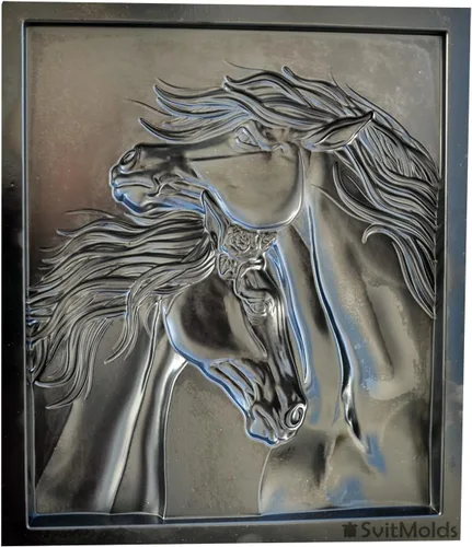 Miniatura 5 de SvitMolds Molde DIY Panno Panel Bas-Relief Bonito Caballo Cabeza de Corazón Placa de Hormigón Moldes Decoración Pared D82