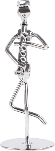 Miniatura 10 de Pequeña escultura de hierro, músico de metal, decoración de figuras de arte, regalo de estatua de hombre musical, exhibición para escritorio