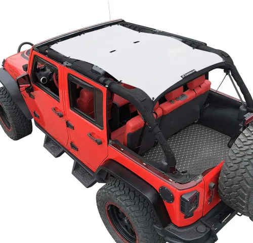 Miniatura 26 de Shadeidea JK - Parasol superior compatible con Jeep Wrangler JKU, cubierta de techo de malla suave (2007-2018) - Bloqueador de ruido de viento UV