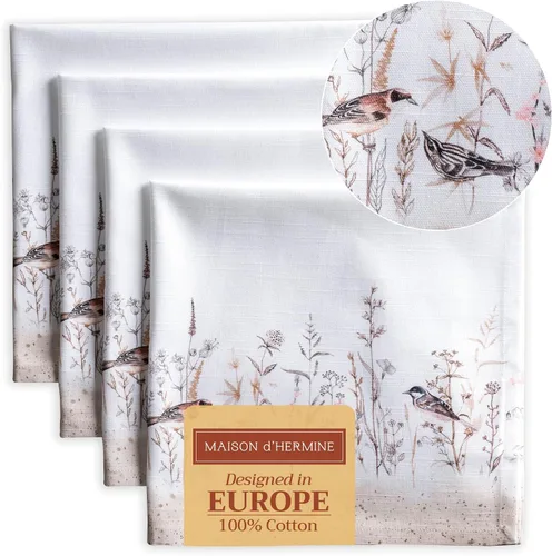 Miniatura 13 de Maison d' Hermine Happy Florals - Juego de 4 servilletas 100% algodón suave y cómodo perfectas para cenas familiares, bodas, fiestas de cóctel, 063
