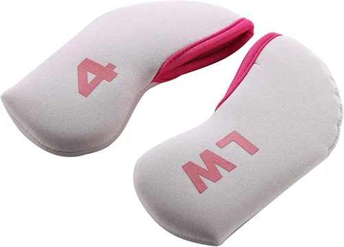 Miniatura 2 de 12 unids Golf Club Iron Head Covers Neopreno Hierro Cubierta 3-LW Proteger Caso Blanco y rosa