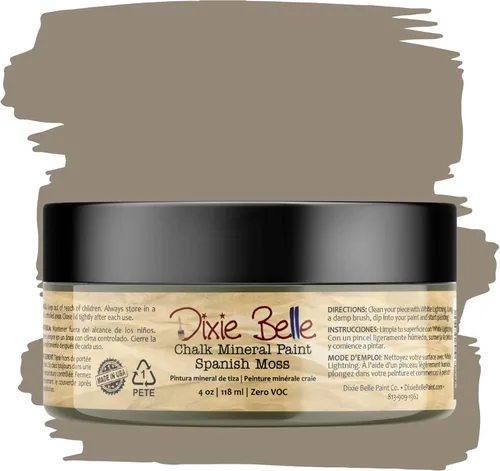 Miniatura 320 de Dixie Belle Paint Company - Pintura con acabado de tiza para muebles, color negro (Caviar), 1 galón, 128 fl oz, pintura mineral color rosa intenso