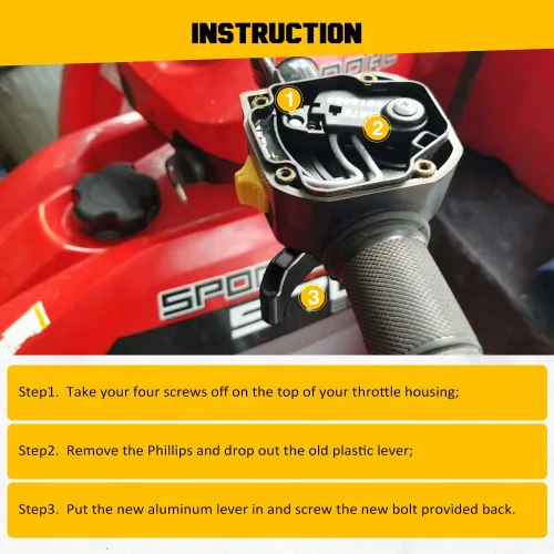 Miniatura 6 de Palanca de acelerador de pulgar, extensor de control de acelerador de pulgar ATV compatible con Polaris Sportsman 570 850 1000 XP Scrambler 1000 850