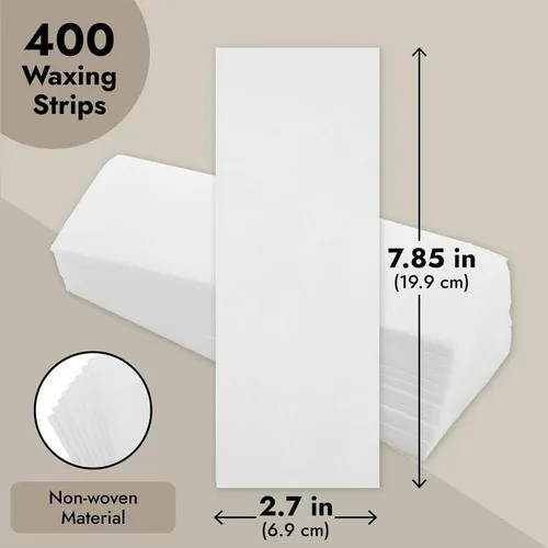 Miniatura 4 de Juvale Tiras de cera para depilación – 7.85 x 2.7 pulgadas, paquete de 400 hojas desechables no tejidas – Tiras de cera personalizables para la cara