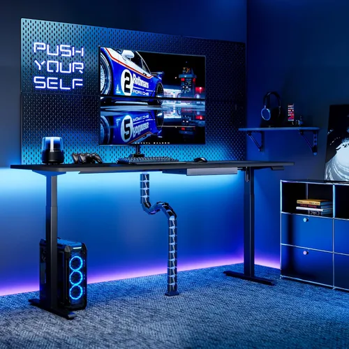 Miniatura 9 de ARES WING - Columna de gestión de cables debajo del escritorio, organizador de cables de vértebras atornillables para escritorio de pie, organizador