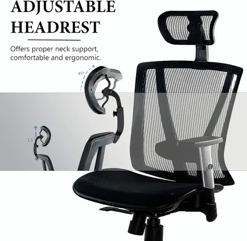 Miniatura 7 de Silla de oficina ergonómica ajustable color rojo de 53 pulgadas de alto, silla ergonómica de oficina en casa, silla ergonómica con reposacabezas