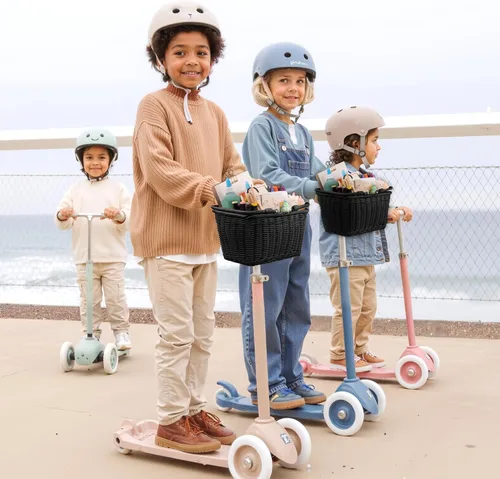 Miniatura 3 de Cesta de bicicleta para niños, canasta delantera para bicicleta para niños, pequeña cesta de mimbre para niños y niñas, cesta pequeña de mimbre