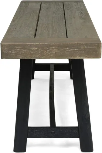 Miniatura 8 de Christopher Knight Home Toby Outdoor Banco de madera de acacia, acabado gris arenado y negro