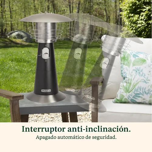 Miniatura 5 de Cuisinart Calentador portátil de patio de mesa, calentador de propano para exteriores de 11,000 BTU con interruptor de inclinación de seguridad
