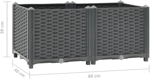 Miniatura 8 de Cama elevada, cama de jardín, maceta rectangular, jardinera de jardín, camas de jardín elevadas al aire libre, maceta de jardín de hierbas al aire