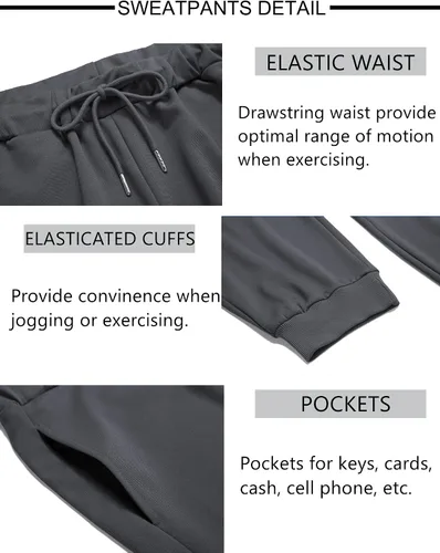 Miniatura 5 de COOFANDY Conjunto deportivo de 2 piezas de manga larga para hombre, conjunto casual con capucha