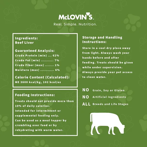 Miniatura 3 de McLovin's Pet - Golosinas y adornos para perros de hígado de carne cruda liofilizados, 14 onzas, un solo ingrediente, sin granos, sin gluten