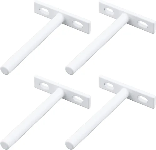 Miniatura 10 de Antrader Soporte de Estante Flotante Negro, 4 Piezas Soportes Ocultos de Estante de 2 Pulgadas Soporte Ciego de Estante Soportes Ocultos