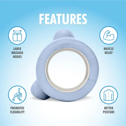 Miniatura 3 de Lumia Wellness Rodillo de masaje para el cuello, 4 pulgadas, alivio del dolor de cabeza y cuello, herramienta de liberación muscular, alivio de Azul