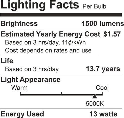 Miniatura 9 de Bombillas LED A19 DEGNJU, equivalentes a 100 vatios, luz diurna de 5000 K, 1500 lúmenes, base estándar E26, no regulables, bombillas LED de 13 W