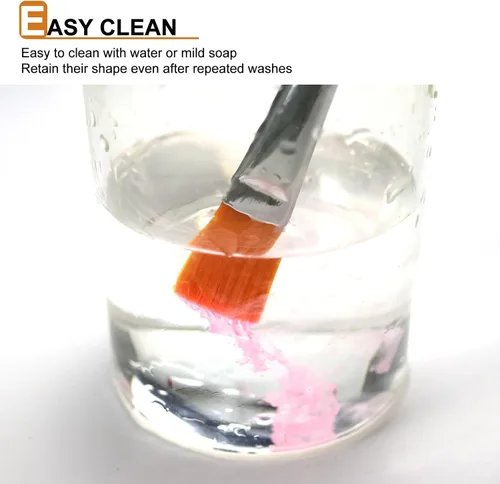Miniatura 5 de Pinceles planos de 1/2 pulgada para pintura acrílica, paquete de 40 pinceles pequeños a granel con mango de madera para acrílico, acuarela, óleo