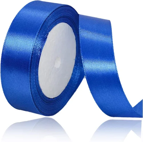 Miniatura 70 de Cinta azul de 1-1/2 pulgadas x 25 yardas, cinta de seda de satén azul real para envolver regalos, fabricación de lazos para el cabello, ramos