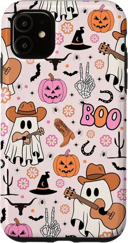 Miniatura 8 de Spooky Ghost Cowboy Cute Halloween Boo Western Retro Pastel Case for iPhone 17