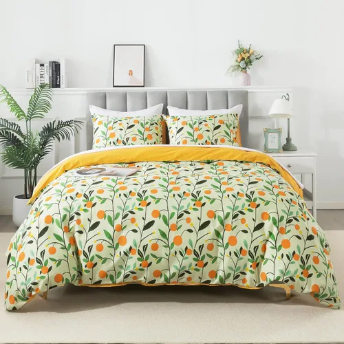 Miniatura 31 de HoneiLife Funda de edredón retro tamaño King, funda de edredón 100% algodón, suave y transpirable, juegos de ropa de cama para cama King