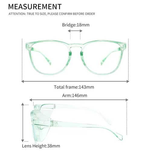 Miniatura 5 de Alsenor Gafas de seguridad antiniebla, gafas protectoras con bloqueo de luz azul, antipolvo, protección UV, para hombres y mujeres (jade)